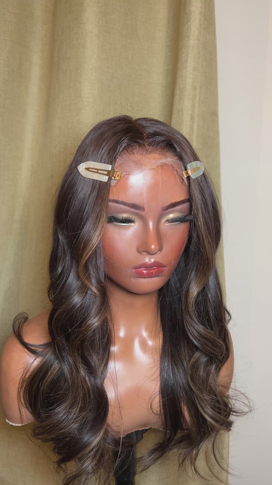 Golden blonde face frame